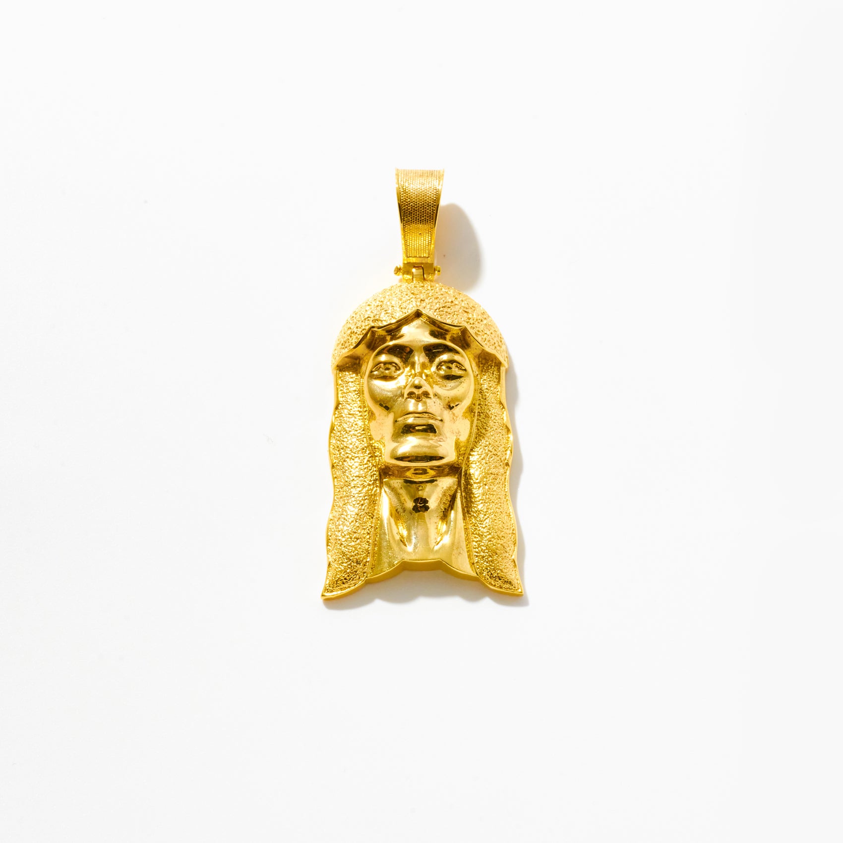Gold Jesus Head Charm - Religious Pendant