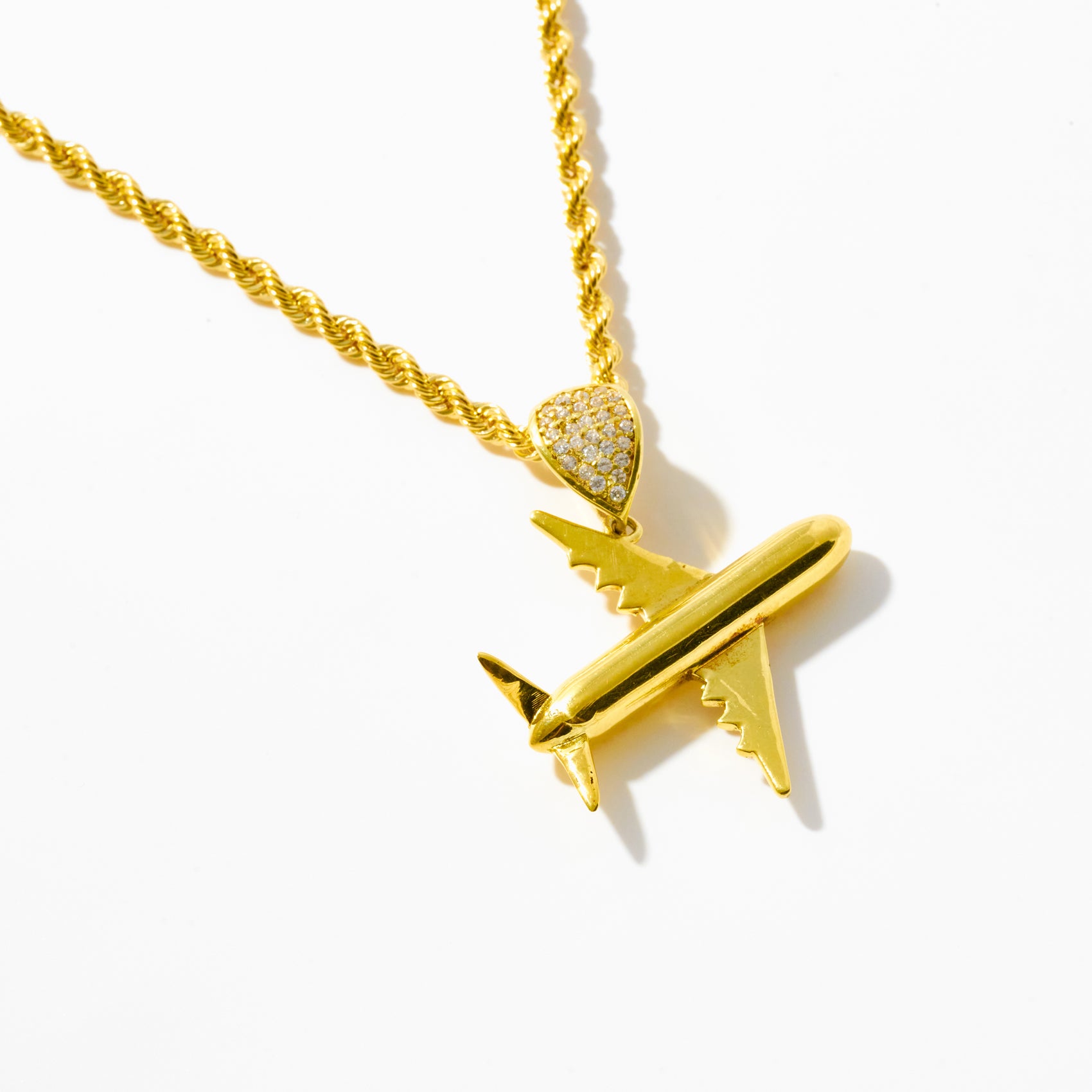 Yellow Gold Airplane Pendant